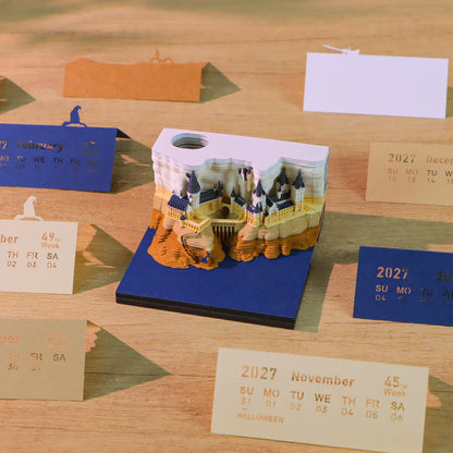 2027 Harry Potter Hogwarts Castle Weekly Calendar 3dart memo pad sticky