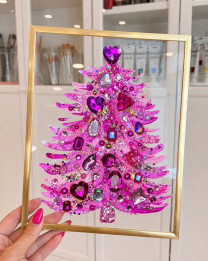  DIY Jeweled Christmas Tree Floating Frame Kit– Create Your Own Sparkling Holiday Decoration✨