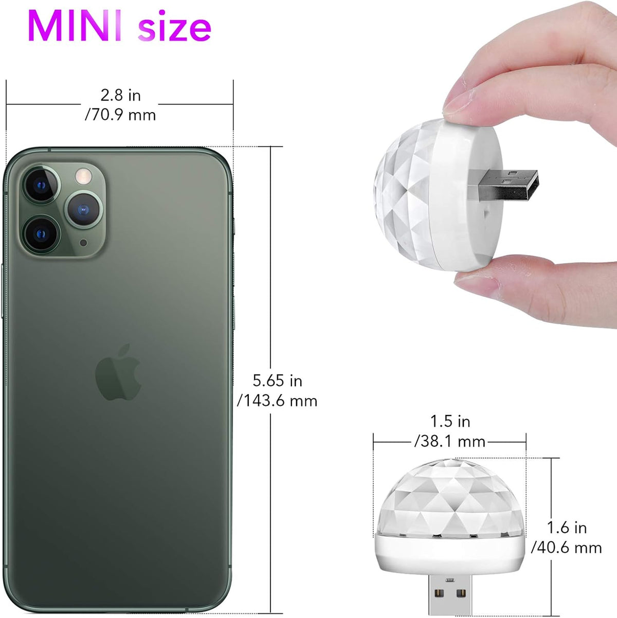 Plug & Play RGB Mini USB Disco Light for Phones – LED Party & Atmosphere Light