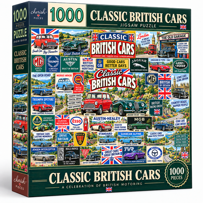 Classic British Cars – 1000 Piece Jigsaw Puzzle