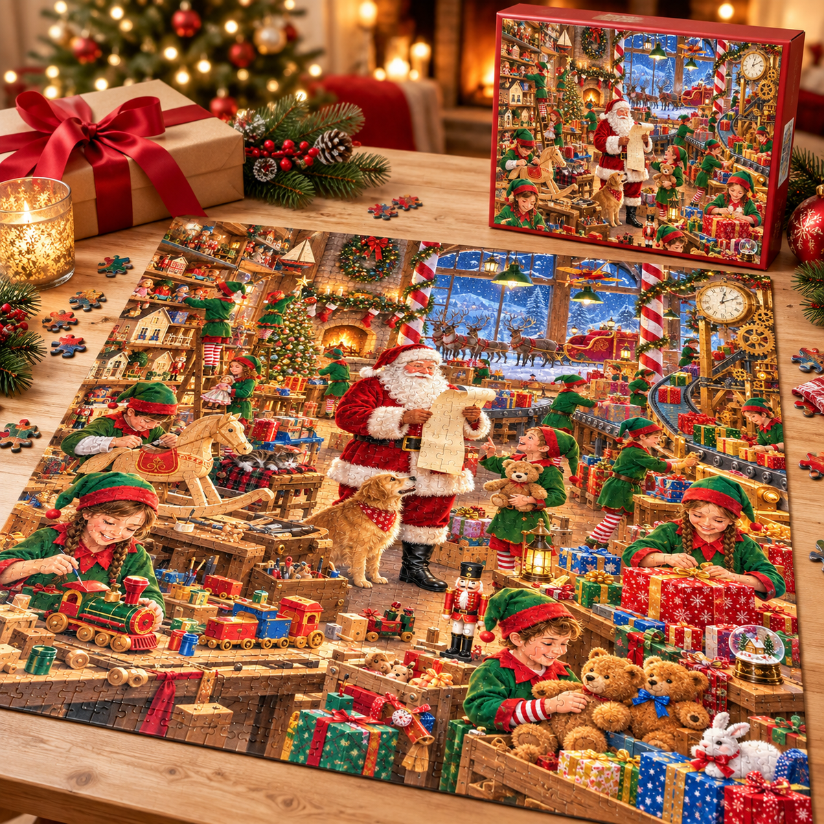 Santa Claus's Gift Workshop 1000-Piece Jigsaw Puzzle