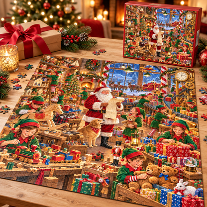 Santa Claus's Gift Workshop 1000-Piece Jigsaw Puzzle