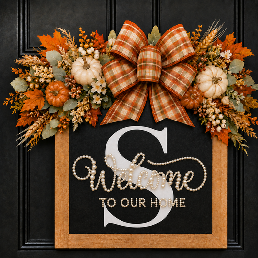 2026 fall - Welcome Front Door Wreath - Pearl painting styles