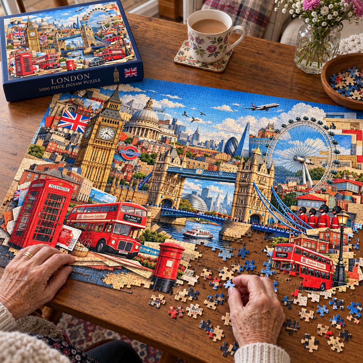 London Cityscape Collage Jigsaw Puzzle - 500/1000 Piece Puzzle