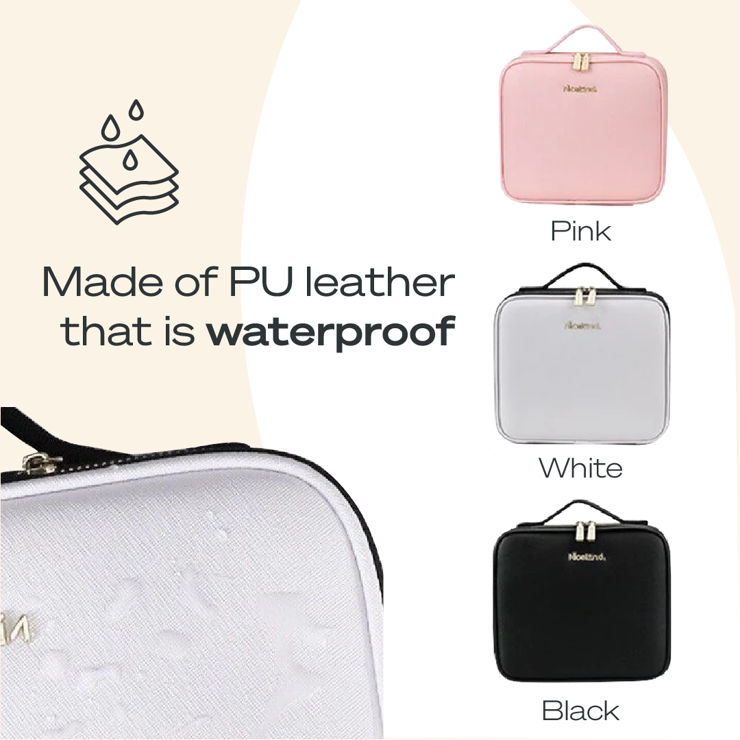 Portable  3 in 1 Cosmetic Case With LED Mirror