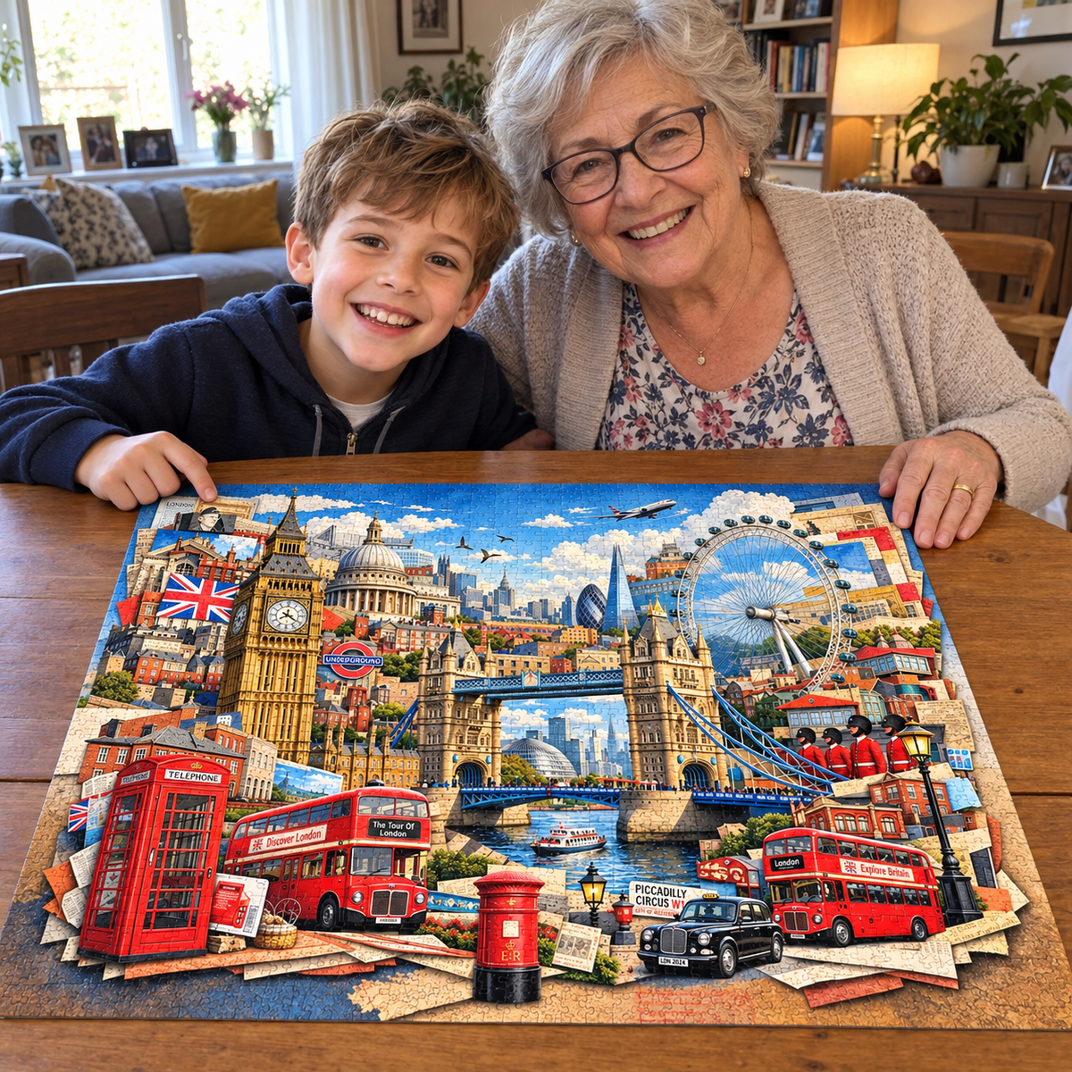 London Cityscape Collage Jigsaw Puzzle - 500/1000 Piece Puzzle