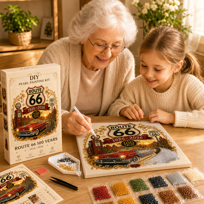 Route 66 Centennial Pearl Painting Kit 🚗 A Tribute to the Mother Road — Route 66 Centennial Edition