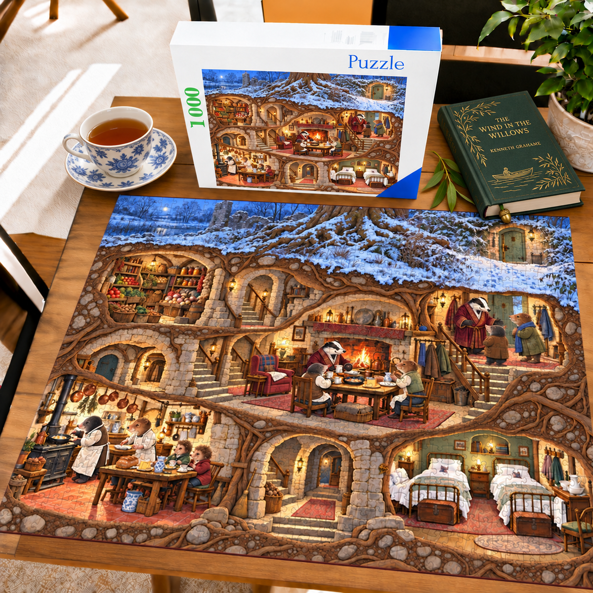 The Wind in the Willows — A Winter Evening at Mr. Badger’s(1000-piece puzzle)