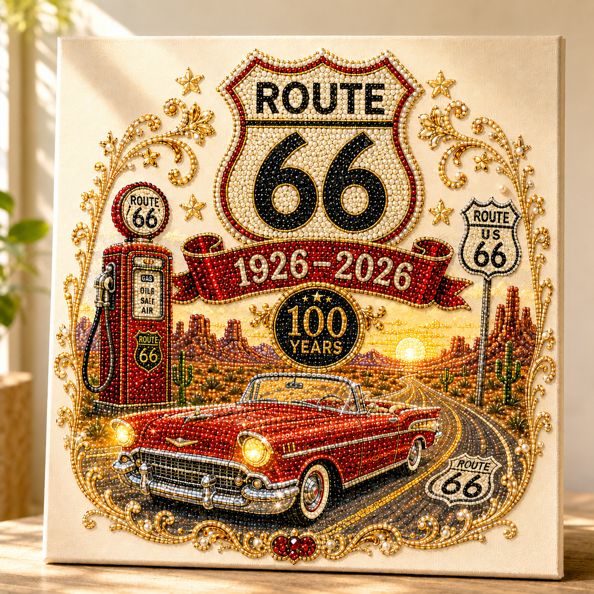 Route 66 Centennial Pearl Painting Kit 🚗 A Tribute to the Mother Road — Route 66 Centennial Edition