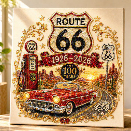 Route 66 Centennial Pearl Painting Kit 🚗 A Tribute to the Mother Road — Route 66 Centennial Edition