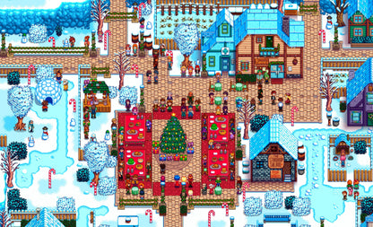 Inspired by Stardew Valley: Pelican Town Panorama Jigsaw Puzzle