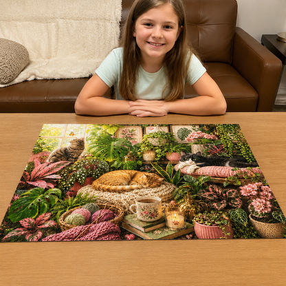 2026 NEW- Cats in the Sunlit Garden - 500/1000-Piece Jigsaw Puzzle